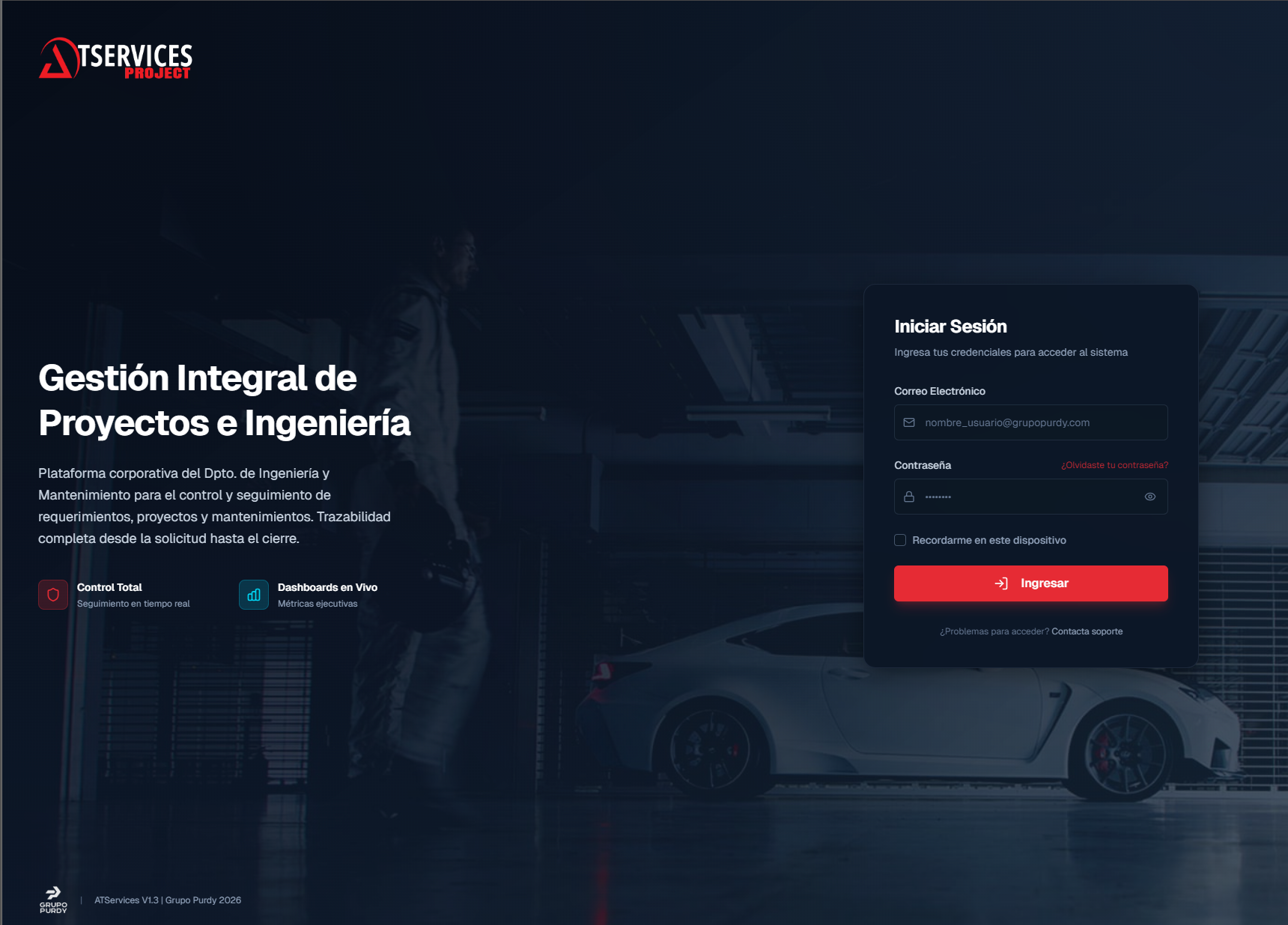 ATServices Project — login y mockup
